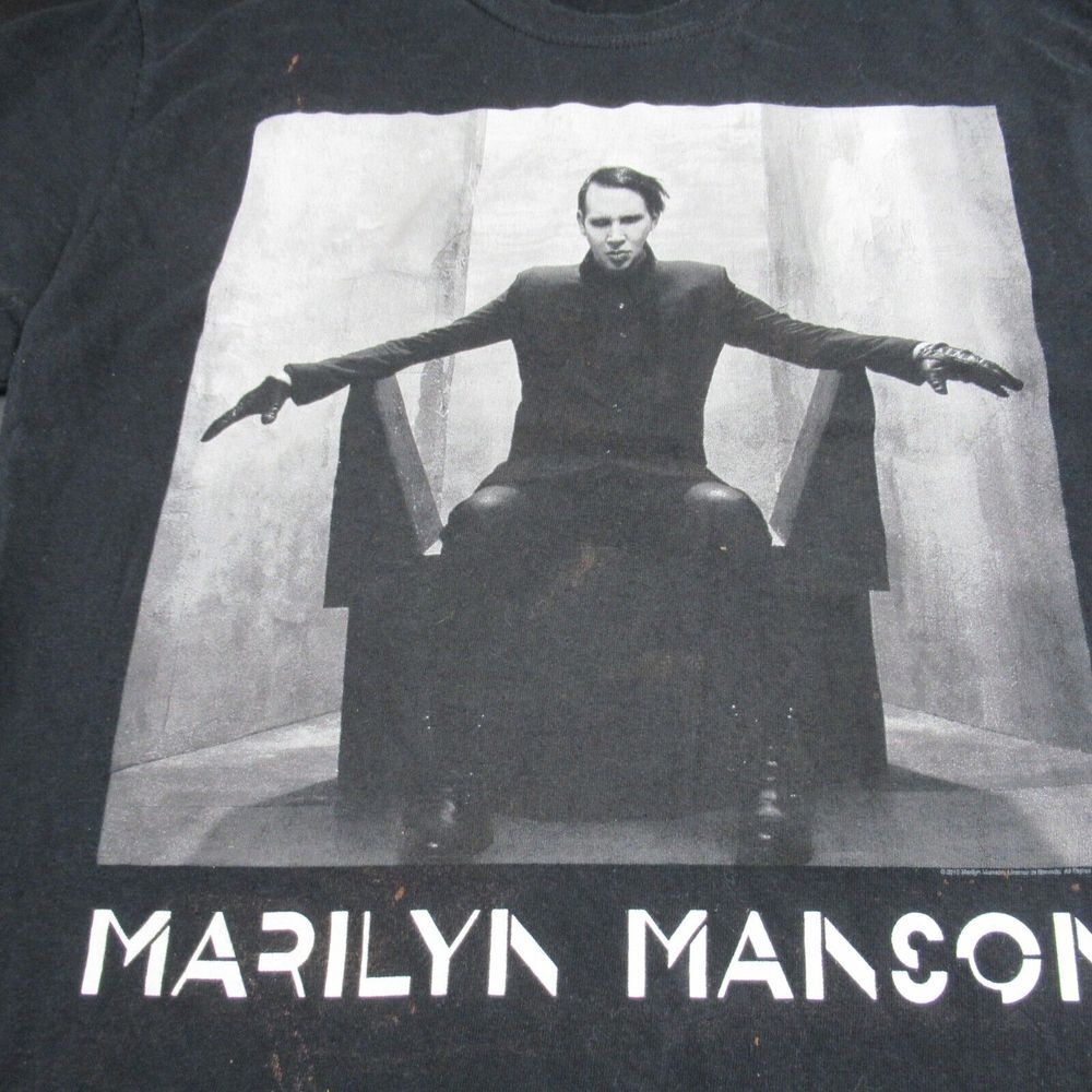 2015 Marilyn Manson MMXV Tour Concert Graphic T-shirt Men's Sz M Black See Desc